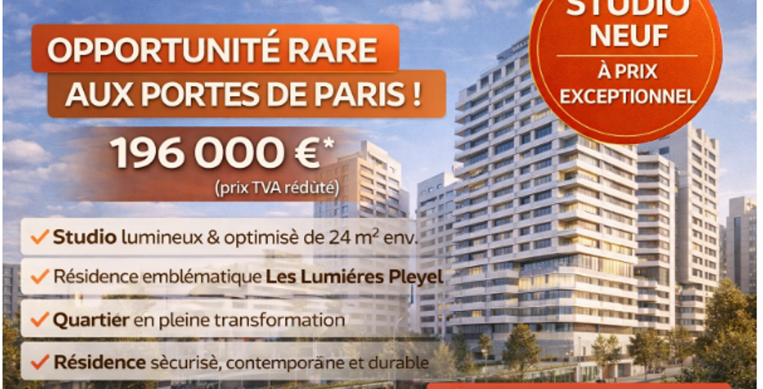 EN FACE DU METRO– STUDIO NEUF À PRIX EXCEPTIONNEL-IDEAL PRIMO ACCEDANT OU INVESTISSEUR !! — photo 1
