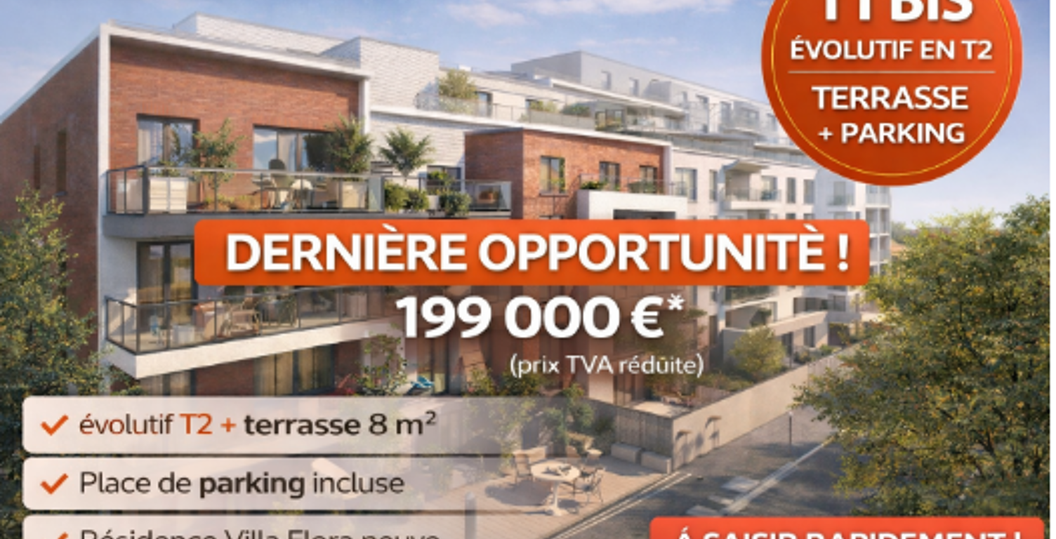 A SAISIR  T1 BIS ÉVOLUTIF T2 + TERRASSE + PARKING  FRAIS DE NOTAIRE OFFERT A ROSNY SOUS BOIS — photo 1