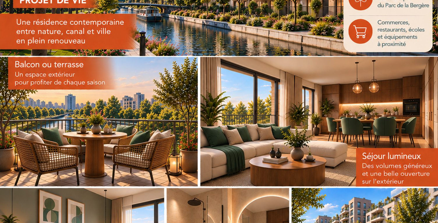 RETOUR DE LOT – APPARTEMENT 4 PIÈCES À BOBIGNY AVEC VUE SUR LE CANAL DE L’OURCQ — photo 1
