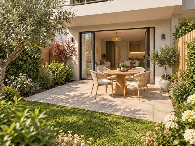 - RARE FLORANGE – T2 NEUF AVEC TERRASSE ET JARDIN — photo du bien
