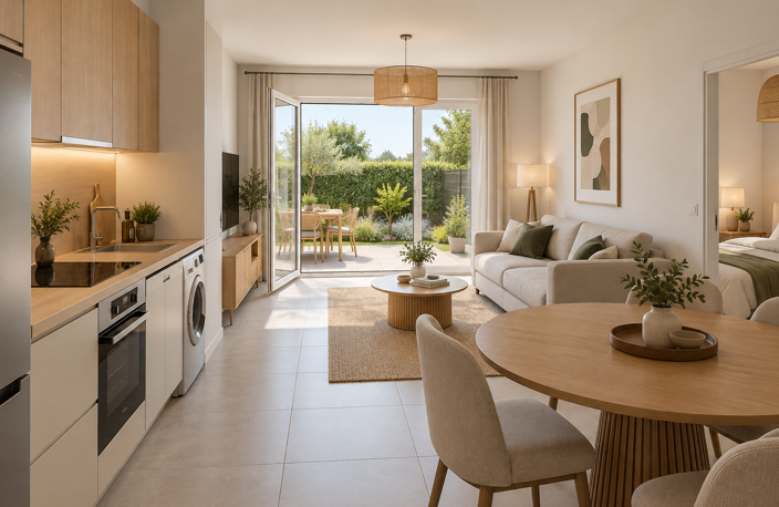 - RARE FLORANGE – T2 NEUF AVEC TERRASSE ET JARDIN — photo 2