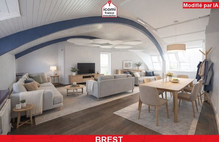 FINISTERE - Brest (29200) - A VENDRE - APPARTEMENT DUPLEX T5 - 2 CHAMBRES - IMMEUBLE RECENT - BOX FERME - BALCON - DALLE BETON - DERNIER ETAGE — photo 2