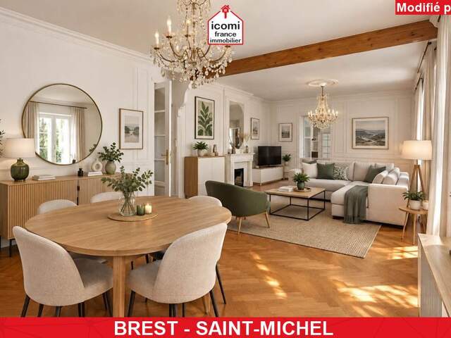 FINISTERE - Brest (29200) - A VENDRE - APPARTEMENT DE 102 M² - SEUL AU DERNIER ETAGE - 2 CHAMBRES (POSSIBLE 3) - CAVE - DPE D - CHAUFFAGE INDIVIDUEL GAZ DE VILLE - — photo du bien
