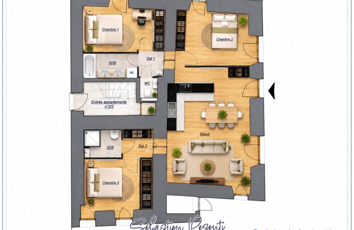 SÉVRIER – T4 RÉNOVÉ – 3 CHAMBRES — photo 3