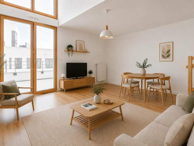 Duplex lumineux avec séjour impressionnant à double hauteur — photo du bien
