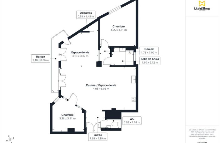 Coup de coeur - 3/4 pièces de 63m² - Entièrement rénové +balcon - rue Belgrand, 20ème arrondissement — photo 4
