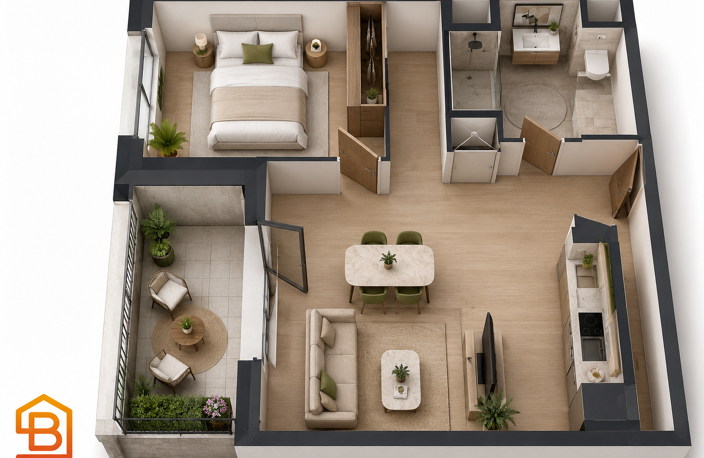 ACHAT APPARTEMENT NEUF 2 PIECES OPTIMISE AVEC EXTERIEUR ET PARKING — photo 3
