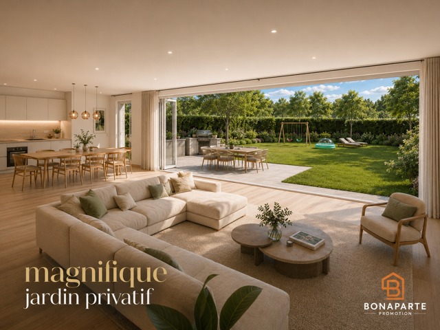 achat appartement neuf 4 chambres en rez de jardin centre ville de Beauchamp — photo du bien