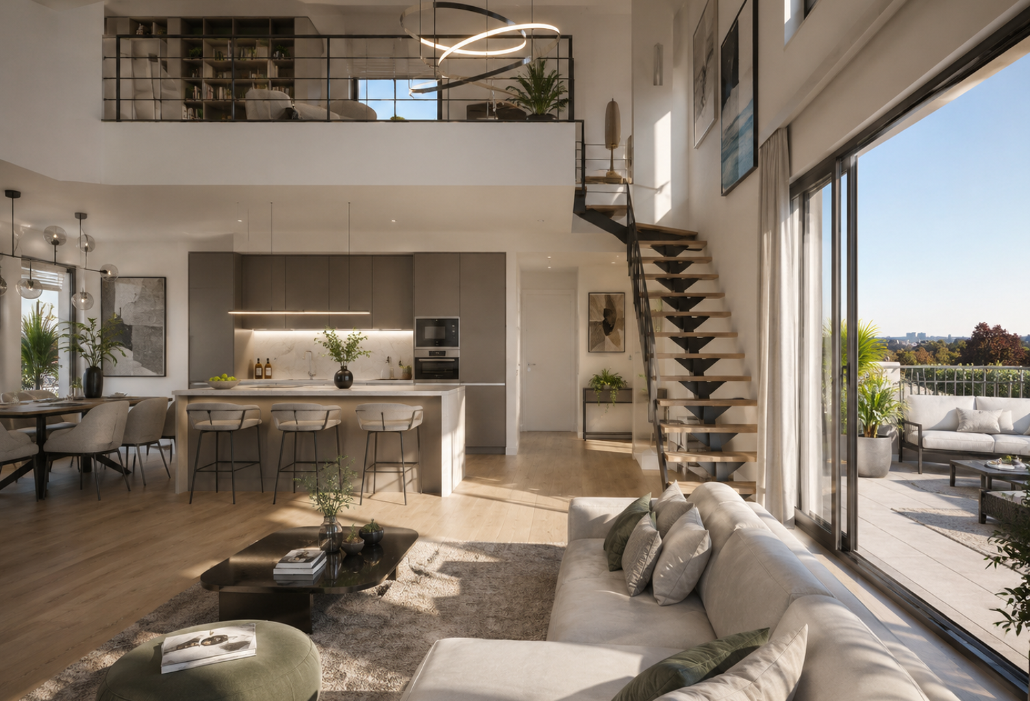 rare et exceptionnel 3 Pièces DUPLEX neuf livré de 91m² avec balcon vue parc/foret. — photo 1