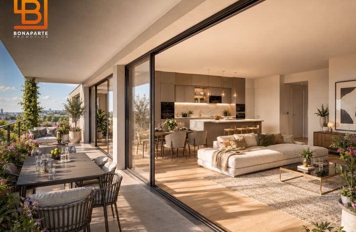 NANTERRE GROUES- MAGNIFIQUE 3 PIECES AVEC GRAND BALCON — photo 2