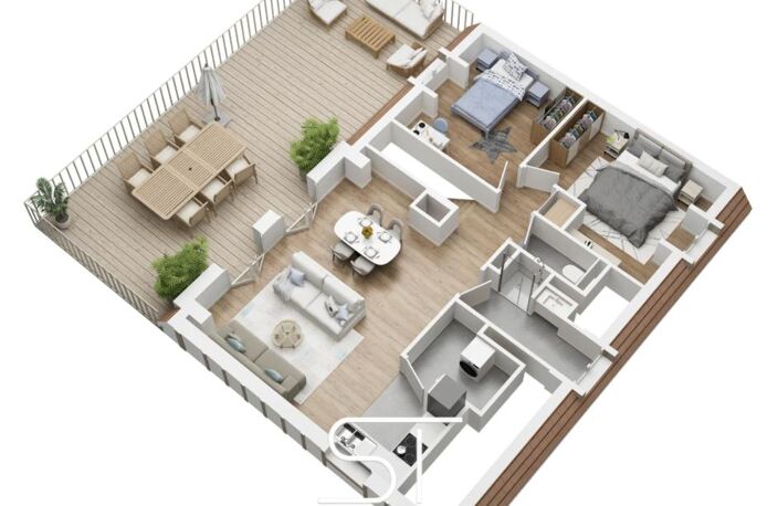 Appartement neuf T3 de 67,71 m² avec grande terrasse et parking – Beaumont-en-Auge (14950) — photo 2