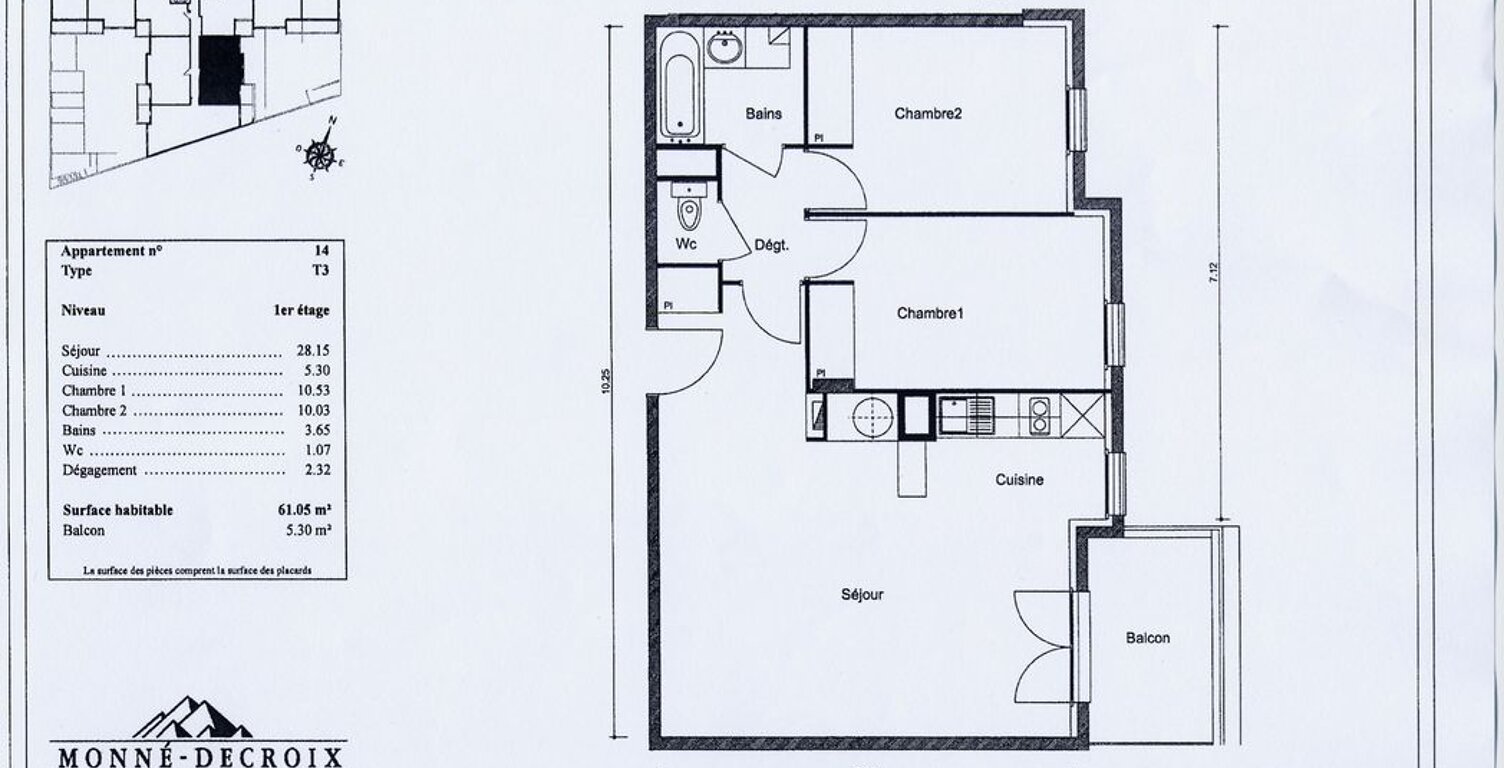 Appartement de 61m2 à louer sur Oullins — photo 1