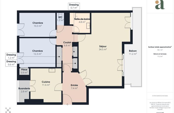 Appartement lumineux et modulable de 3 pièces – Résidence Le Chambord, Quartier La Torse – à vendre à Aix-en-Provence (13100) — photo 4