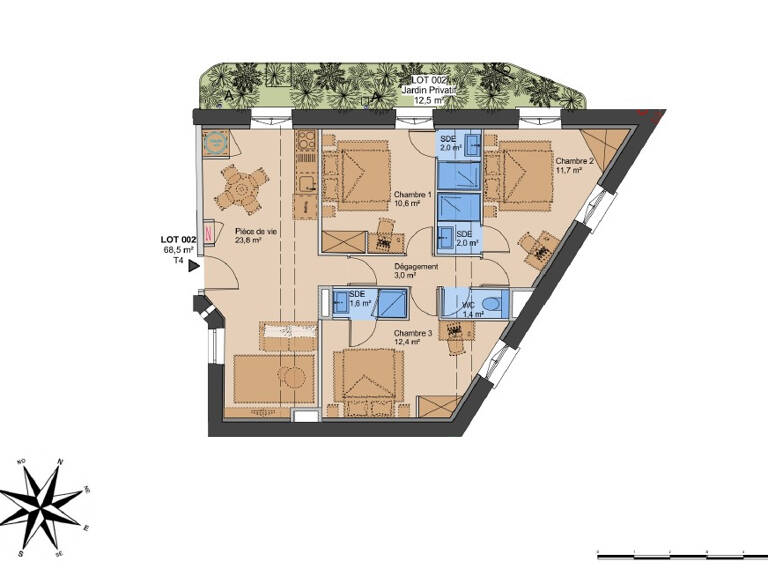 T4 avec jardin privatif ? Un cadre de vie agréable à Lyon 3? — photo 1