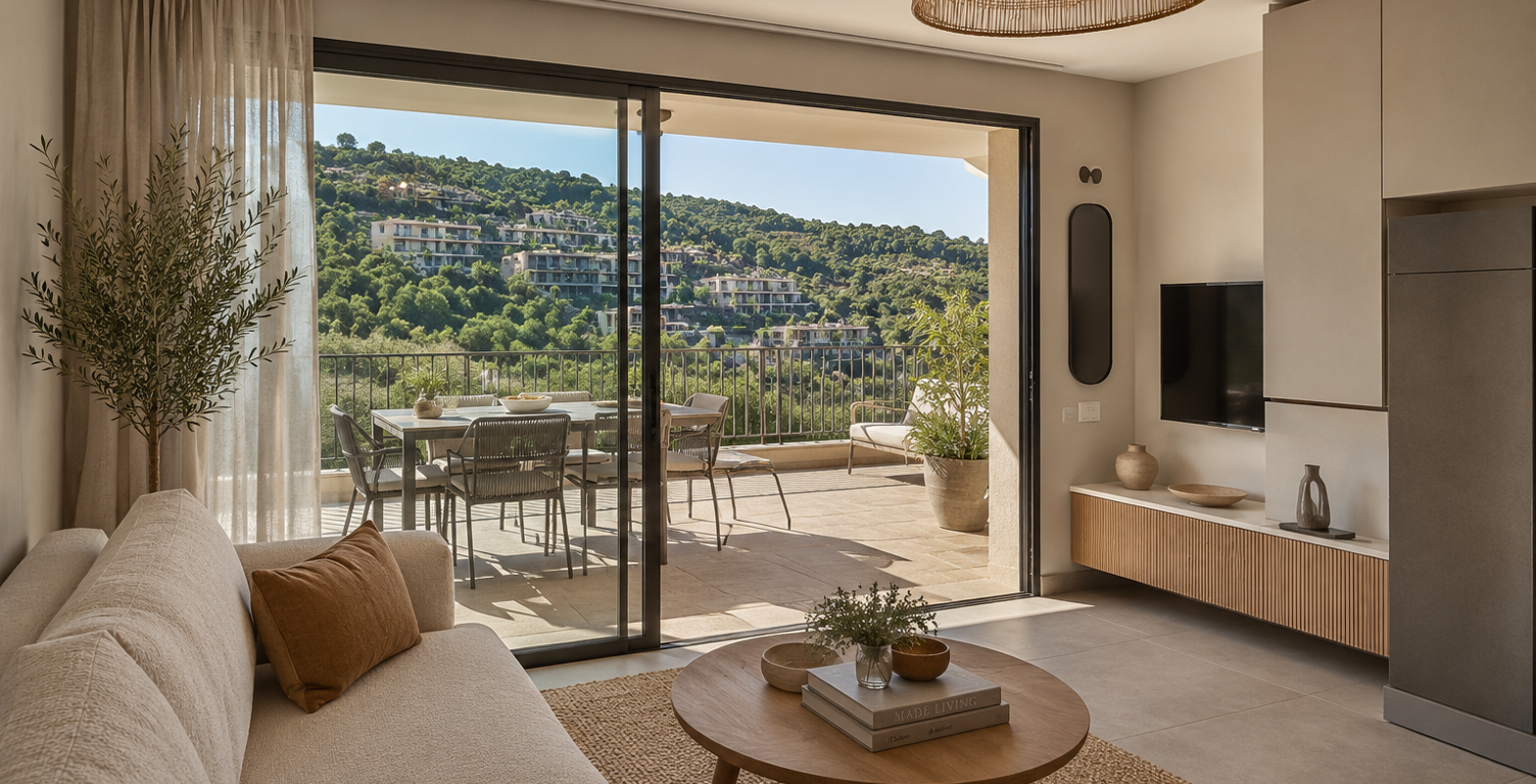 SUPERBE STUDIO AVEC GRANDE TERRASSE DANS RESIDENCE AVEC PISCINE — photo 1