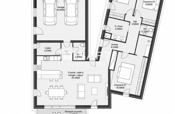 Maison contemporaine de plain-pied  115 m²  Bootzheim — photo 5