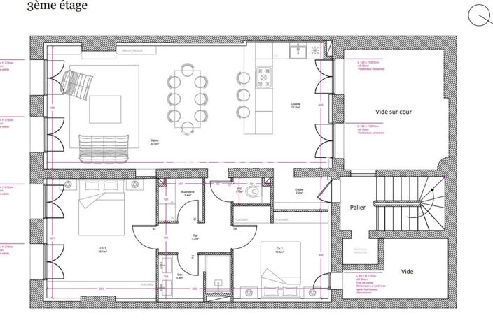 BORDEAUX GRANDS HOMMES - APPARTEMENT EN COURDS DE RENOVATIN AVEC ASCENSEUR - POSSIBILITE DE DUPLEX — photo 4