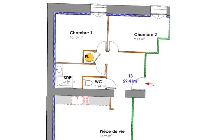 Vente Appartement 3 pièces — photo 4