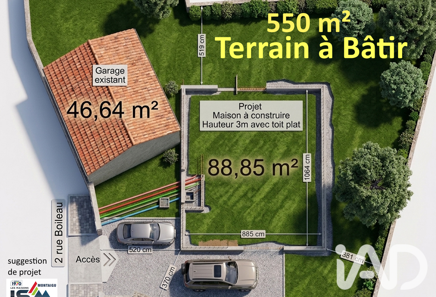 Vente Terrain 553 m&sup2; — photo 1