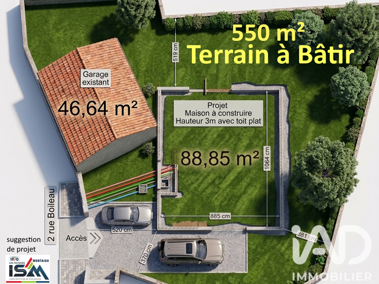 Vente Terrain 553 m&sup2; — photo 1