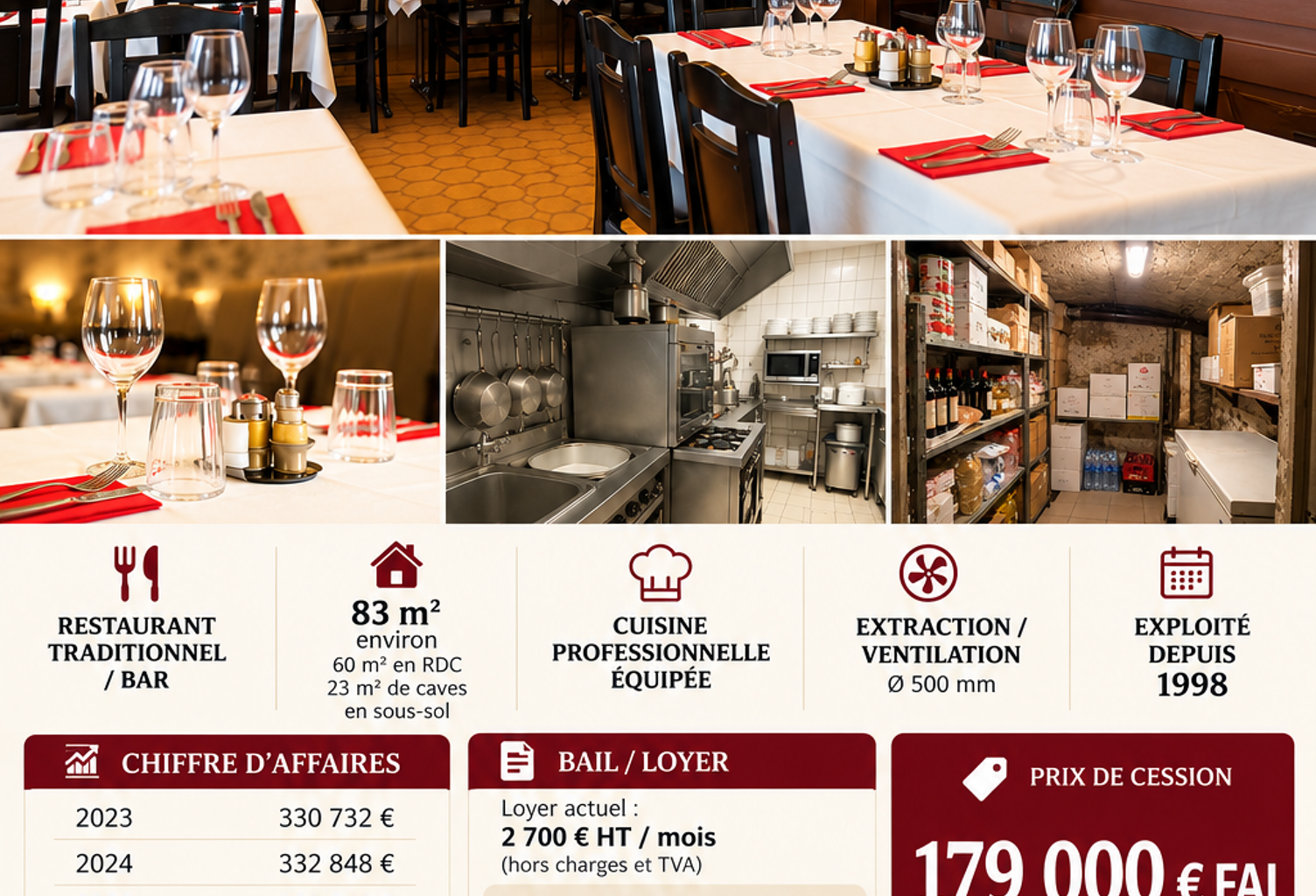 Vente Restaurant 84 m&sup2; — photo 1