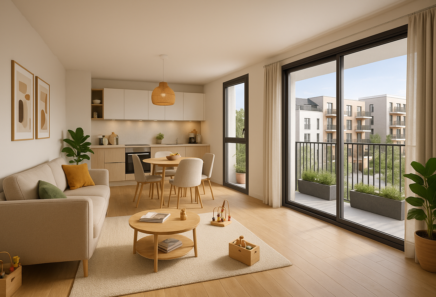 T3 AVEC BALCON ET PARKING – PROCHE MARCHÉ  — photo 1