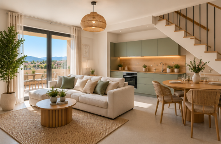T3 DUPLEX DERNIER ETAGE  AVEC TERRASSE DANS RESIDENCE INTIMISTE A COGOLIN — photo 2
