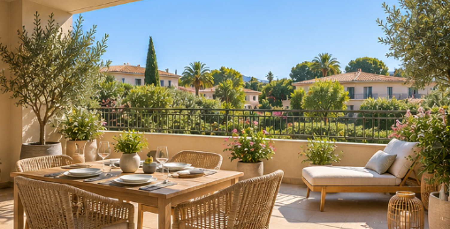 SUPERBE REZ-DE-JARDIN SANS VIS-A-VIS, APPARTEMENT T3 AVEC TERRASSE A COGOLIN — photo 1