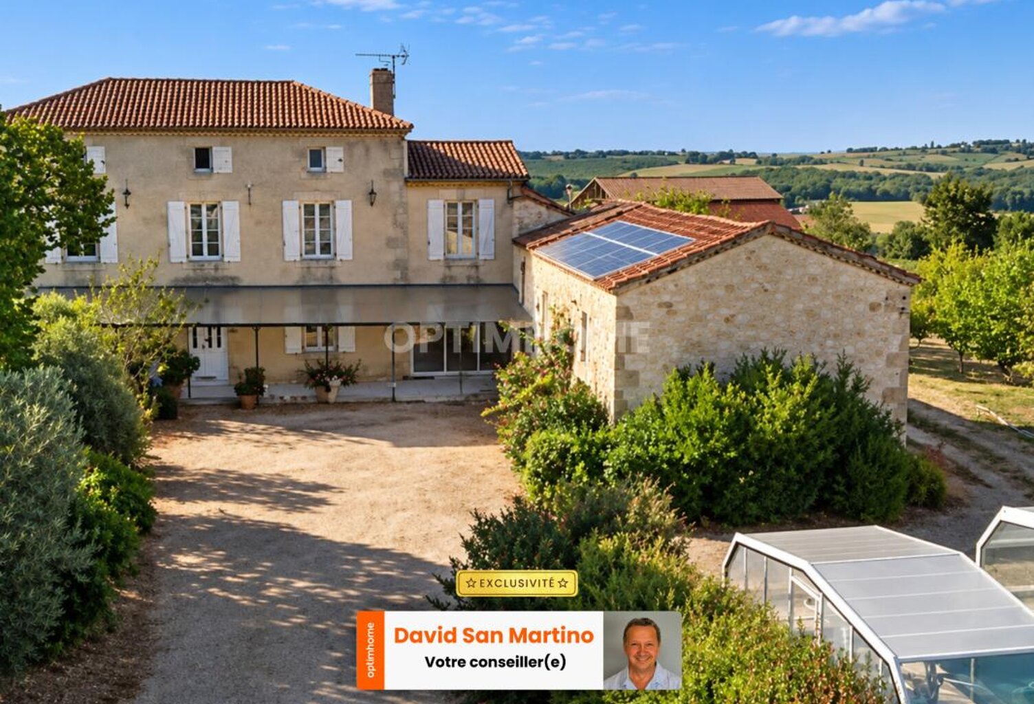Maison en pierre avec piscine et dépendances – Vue dominante sur la campagne gersoise — photo 1