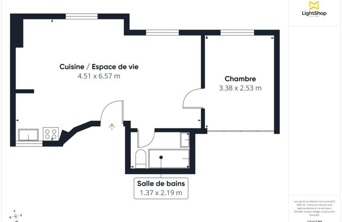 2 pièces de 38,25 m² au calme - Rue Marguerite de Rochechouart, Paris — photo 3
