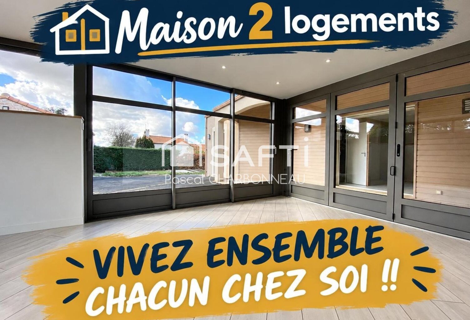 PLAIN PIEDS 3-4 chambres avec VERANDA  2 logements dans sous le meme toit 2 Garages — photo 1