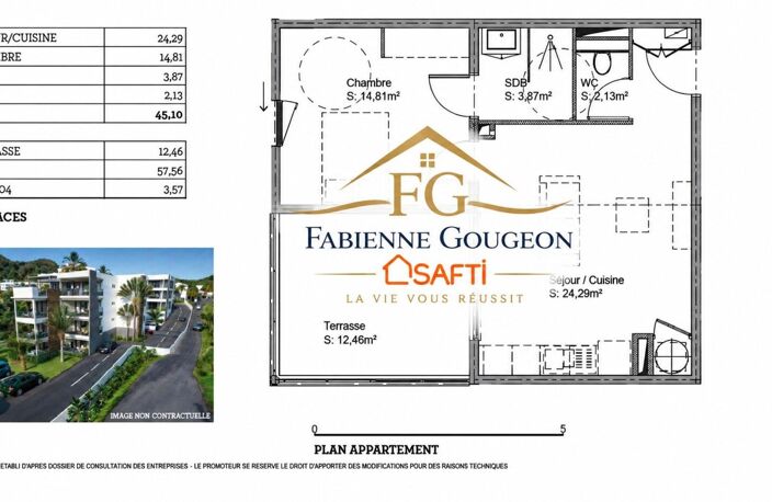 Appt T2 de 45 m² dans la résidence sécurisée Les terrasses du Marin — photo 4
