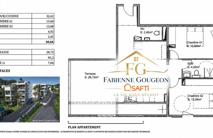 Superbe T3 95 m² de surface utile avec terrasse  Les Terrasses du Marin — photo 3