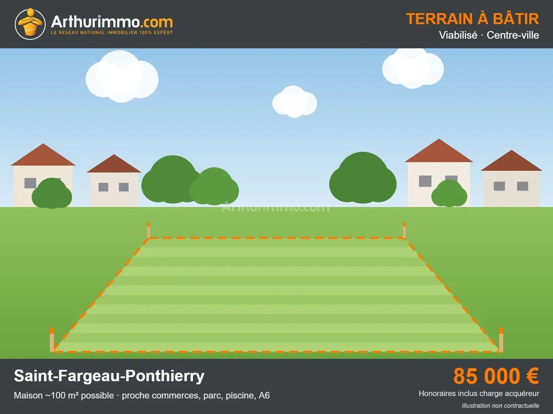Terrain 100 m² · à Saint-Fargeau-Ponthierry · 100 m² · 85 000 €