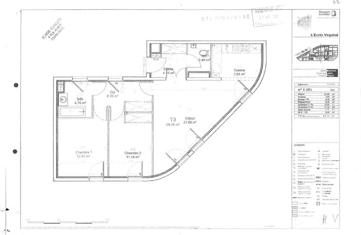 BLAGNAC 31700 PROCHE TRAMWAY Agréable T3 Récent de 69.75m2 ,SANS TERRASSE,  parking sous sol — photo 2