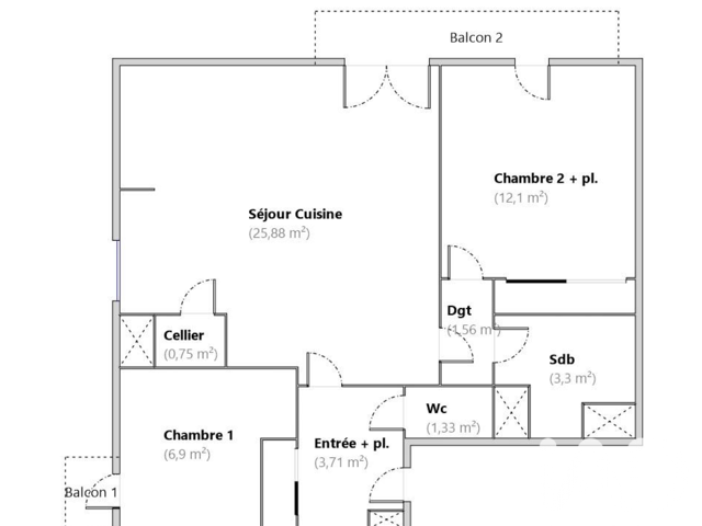 Vente Appartement 3 pièces — photo du bien