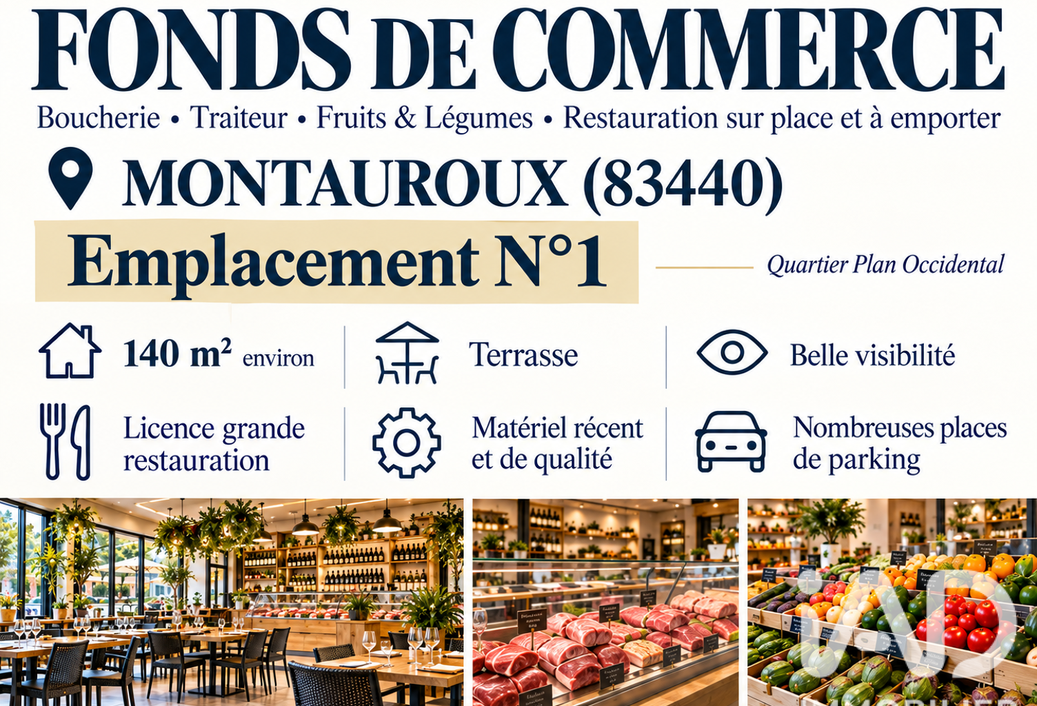 Vente Boucherie, Charcuterie 140 m&sup2; — photo 1