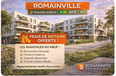 RARE A ROMAINVILLE – APPARTEMENTS NEUFS DU 3 EVOLUTIF 4 PIÈCES – AUX PORTES DE PARIS — photo du bien