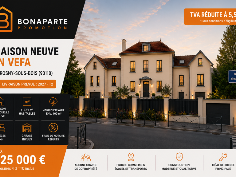Maison neuve 5 pièces – 113,93 m² avec jardin et garage – Rosny-sous-Bois — photo 1