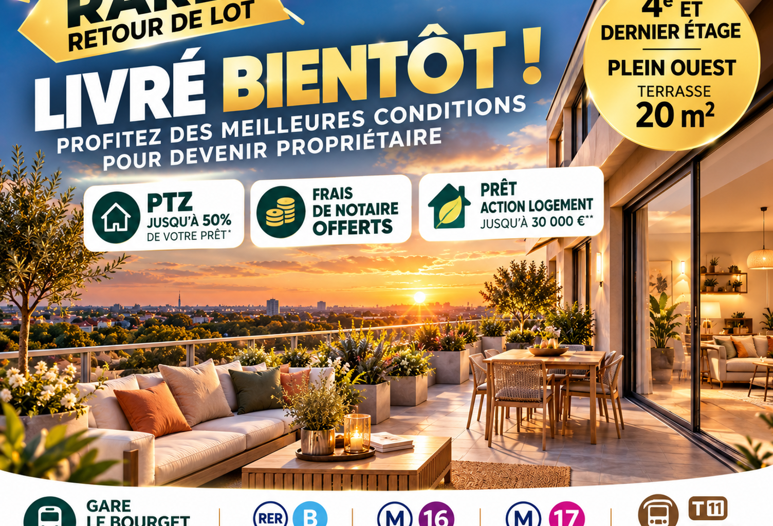 RETOUR DE LOT EXCEPTIONNEL – DERNIER ÉTAGE + TERRASSE — photo 1
