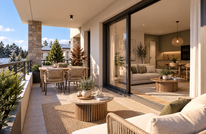 FONT-ROMEU – SUPERBE T2 EN DERNIER ÉTAGE AVEC TERRASSE – RÉSIDENCE DE STANDING — photo 2