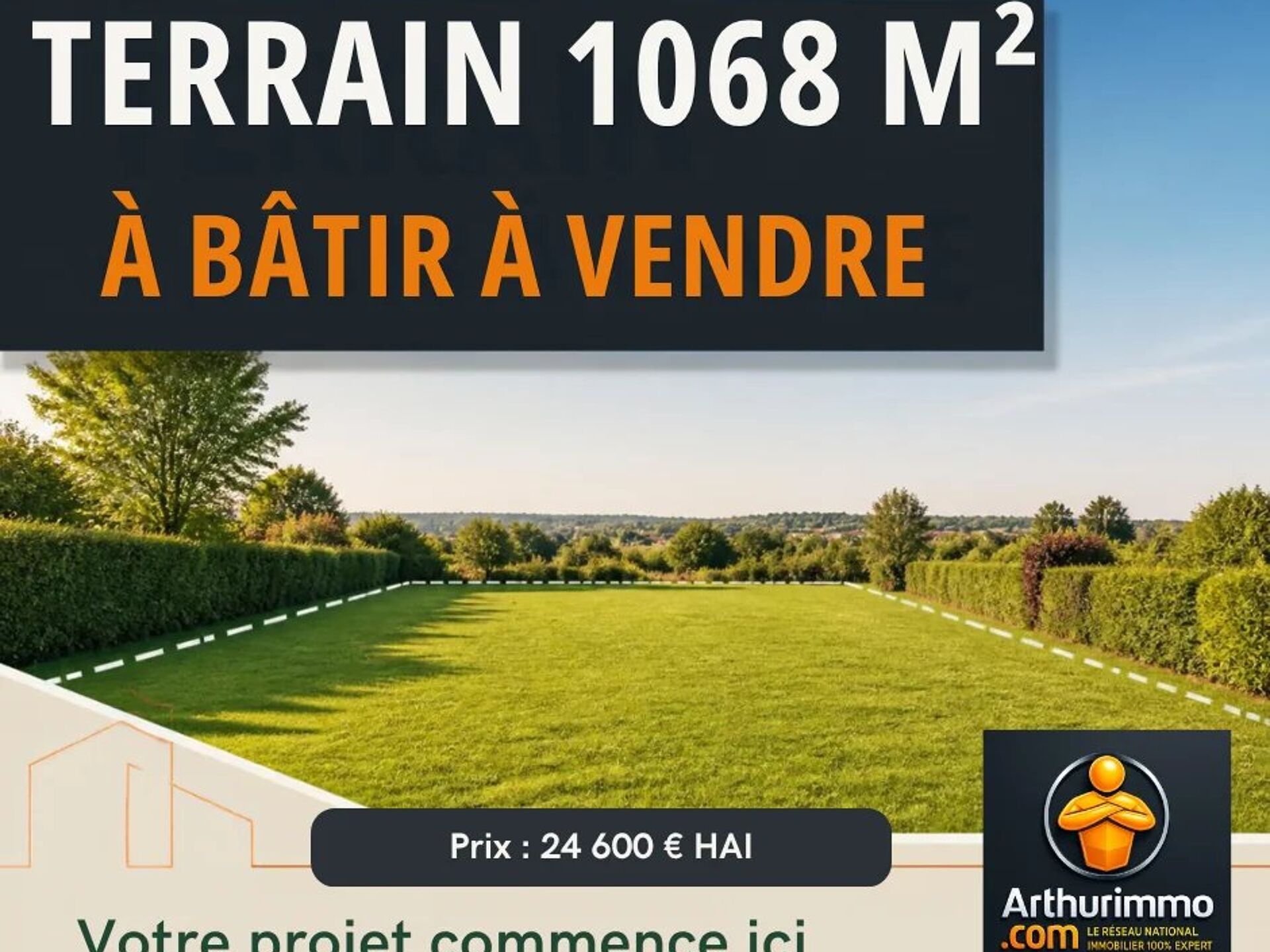 Vente Terrain 1068 m2 à Mondrepuis · 24 600 €
