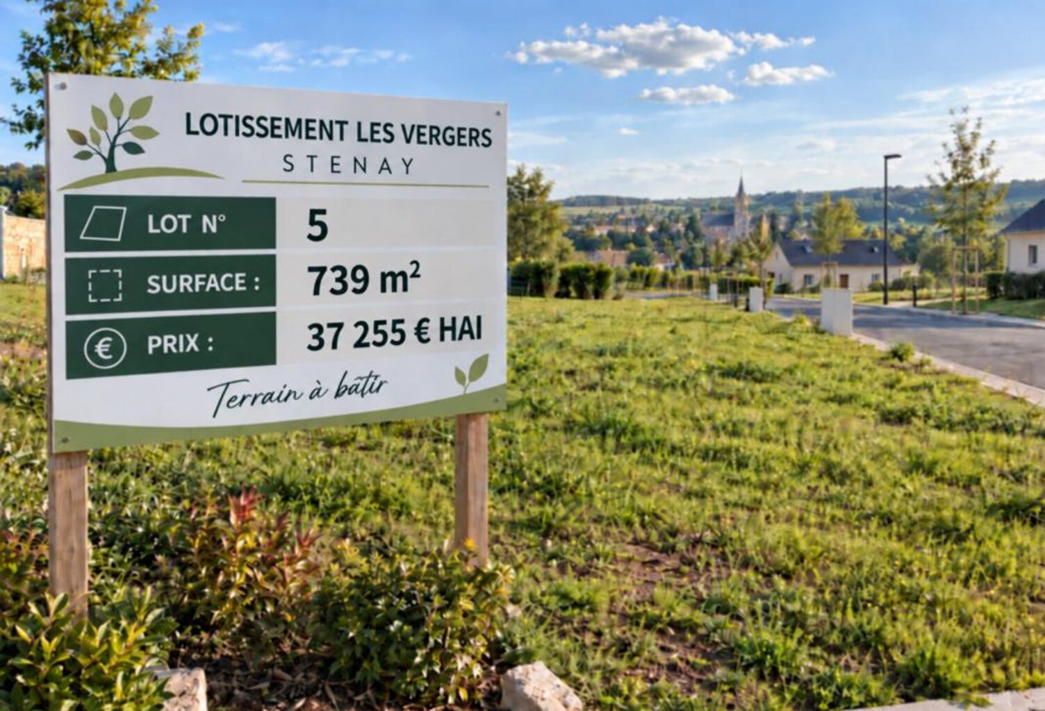 Stenay 55700 terrain à bâtir viabilisé 739 m² Lot n° 5   |   Lotissement Les Vergers   |   37 255 € honoraires inclus — photo 1