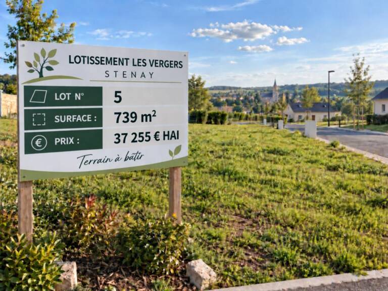Stenay 55700 terrain à bâtir viabilisé 739 m² Lot n° 5   |   Lotissement Les Vergers   |   37 255 € honoraires inclus — photo 1