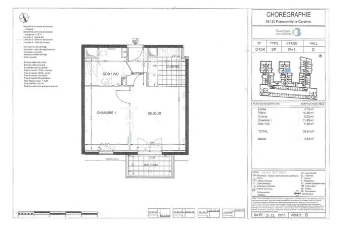 Appartement Franconville 2 pièce(s) 39.51 m2 + parking — photo 2