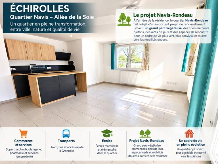 ÉCHIROLLES  T3 RÉCENT 66,90 M²  TERRASSE ?PARKING  DPE B  QUARTIER NAVIS — photo 1