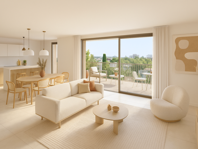 -T3 TRAVERSANT AU 4E ÉTAGE AVEC DOUBLE TERRASSE DONT ROOFTOP DE 38 M², VOLUMES GÉNÉREUX ET PRESTATIO — photo du bien