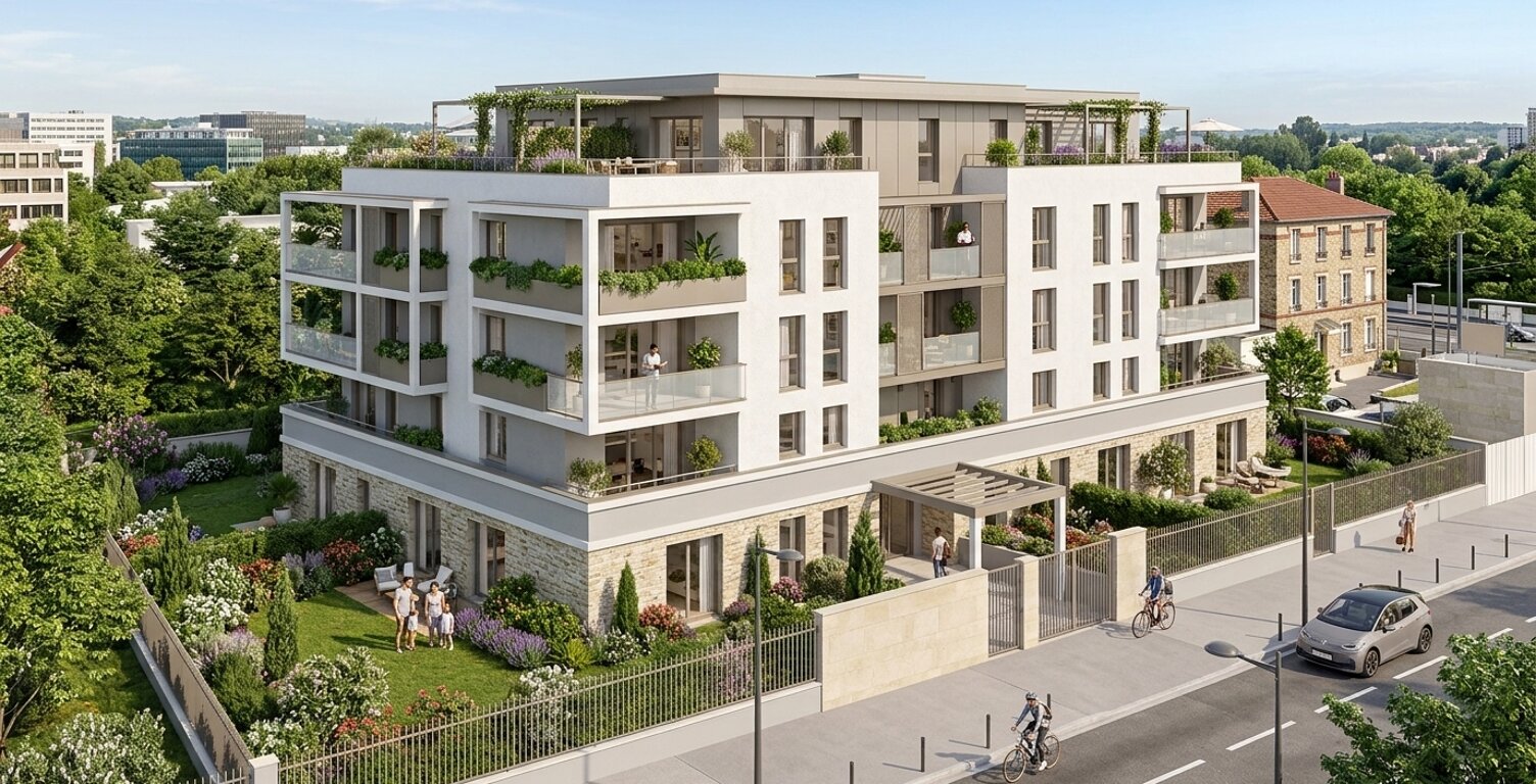 SUPERBE T4 AVEC JARDIN PRIVATIF & TERRASSES – RER A & ligne 15  A - LIVRAISON DEBUT 2027 — photo 1