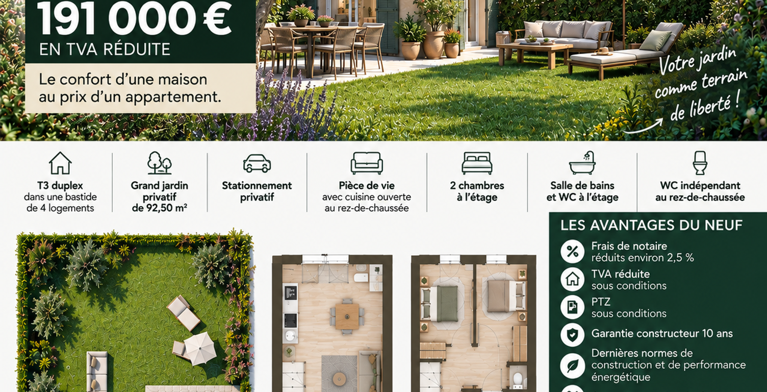-MANOSQUE !!! VOTRE T3 DUPLEX AVEC 92,50 m² pour moins de 200 000€ c'est possible — photo 1