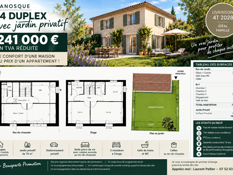 -3 CHAMBRES, UN JARDIN, 2 NIVEAUX… ET SEULEMENT 241 000 € ! — photo 1